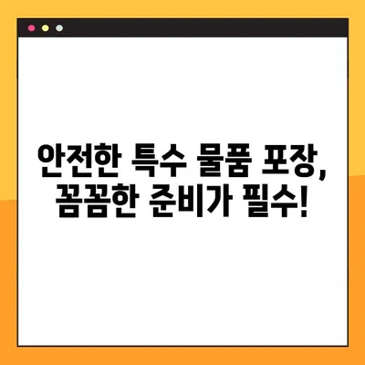 특수 물품 안전하게 포장하는 꿀팁| 사전 준비부터 완벽 가이드 | 특수 물품 포장, 취급 주의 사항, 안전 배송
