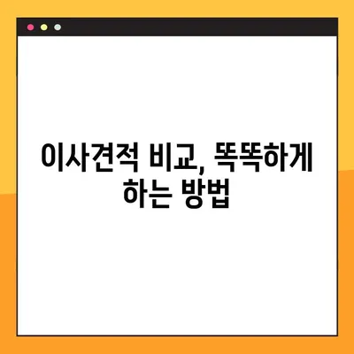 아파트 포장 이사 비용 비교 가이드| 똑똑하게 이사 비용 줄이는 방법 | 이사견적, 비교사이트, 절약팁, 포장이사