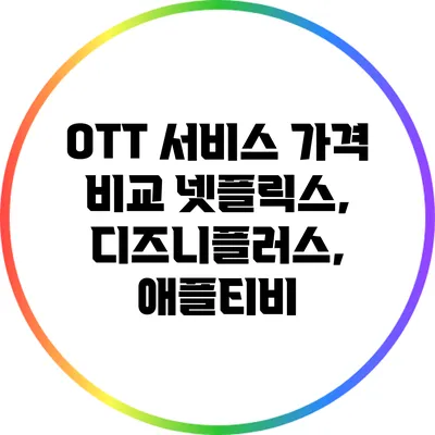 OTT 서비스 가격 비교: 넷플릭스, 디즈니플러스, 애플티비