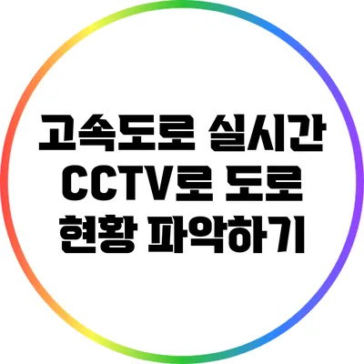 고속도로 실시간 CCTV로 도로 현황 파악하기