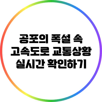 공포의 폭설 속 고속도로 교통상황 실시간 확인하기