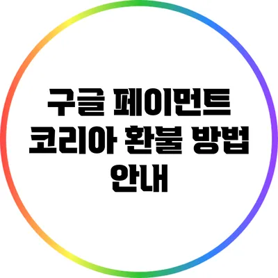 구글 페이먼트 코리아 환불 방법 안내