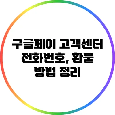 구글페이 고객센터 전화번호, 환불 방법 정리