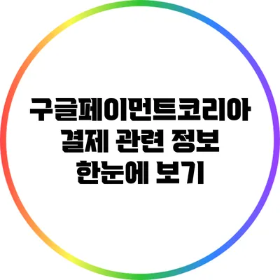 구글페이먼트코리아 결제 관련 정보 한눈에 보기