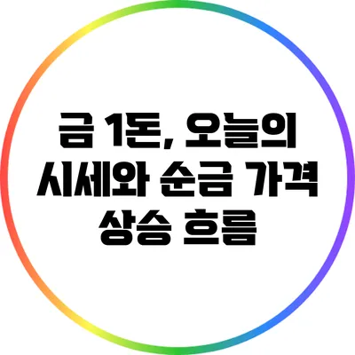금 1돈, 오늘의 시세와 순금 가격 상승 흐름