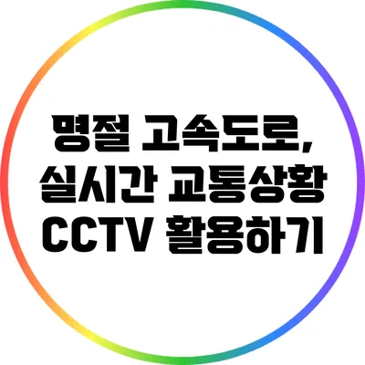 명절 고속도로, 실시간 교통상황 CCTV 활용하기