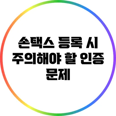손택스 등록 시 주의해야 할 인증 문제