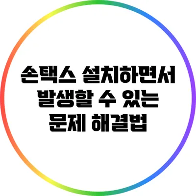 손택스 설치하면서 발생할 수 있는 문제 해결법