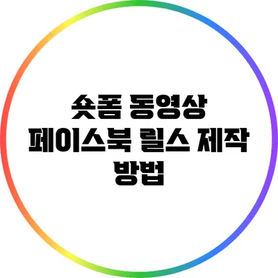 숏폼 동영상 페이스북 릴스 제작 방법