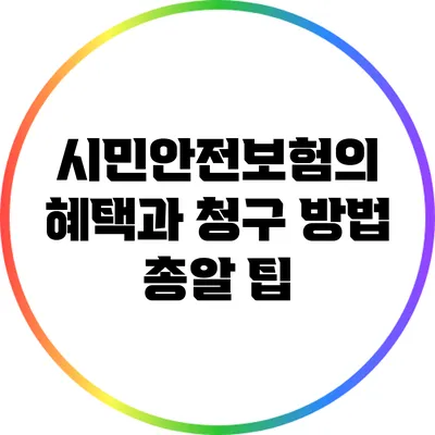 시민안전보험의 혜택과 청구 방법 총알 팁