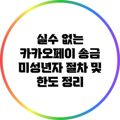 실수 없는 카카오페이 송금: 미성년자 절차 및 한도 정리