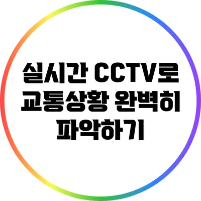 실시간 CCTV로 교통상황 완벽히 파악하기