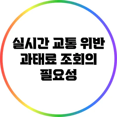 실시간 교통 위반 과태료 조회의 필요성