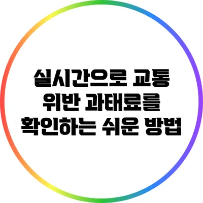 실시간으로 교통 위반 과태료를 확인하는 쉬운 방법