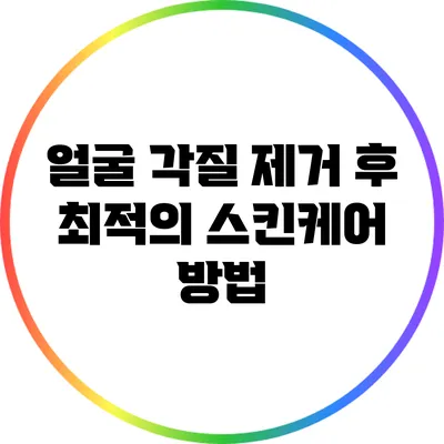 얼굴 각질 제거 후 최적의 스킨케어 방법