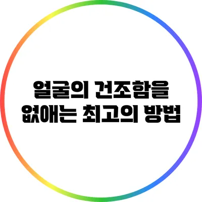 얼굴의 건조함을 없애는 최고의 방법
