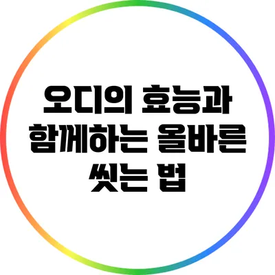 오디의 효능과 함께하는 올바른 씻는 법