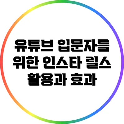유튜브 입문자를 위한 인스타 릴스 활용과 효과