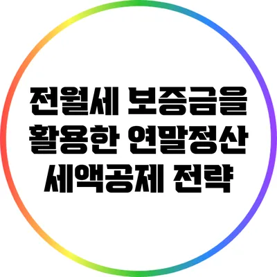 전월세 보증금을 활용한 연말정산 세액공제 전략