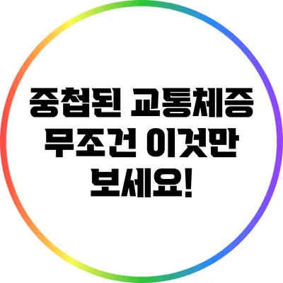 중첩된 교통체증? 무조건 이것만 보세요!