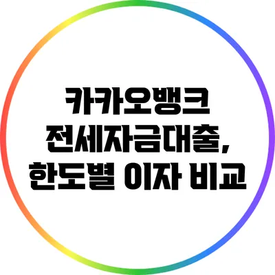 카카오뱅크 전세자금대출, 한도별 이자 비교