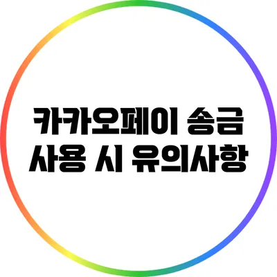 카카오페이 송금 사용 시 유의사항
