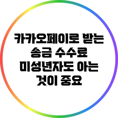 카카오페이로 받는 송금 수수료: 미성년자도 아는 것이 중요