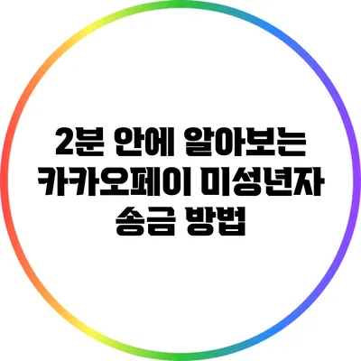 2분 안에 알아보는 카카오페이 미성년자 송금 방법
