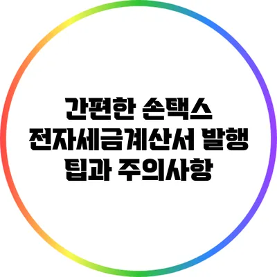 간편한 손택스 전자세금계산서 발행 팁과 주의사항