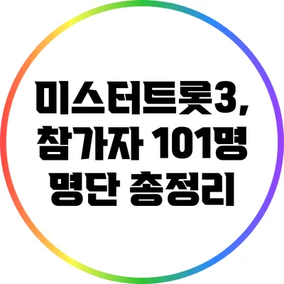 미스터트롯3, 참가자 101명 명단 총정리