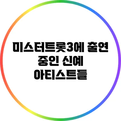 미스터트롯3에 출연 중인 신예 아티스트들
