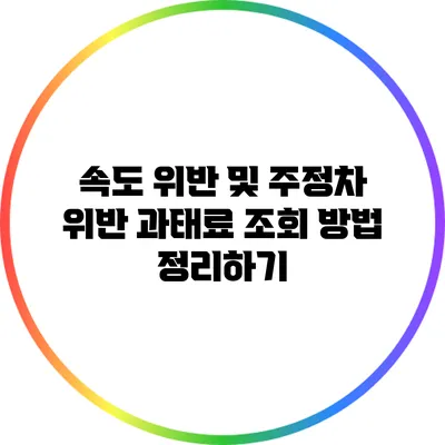 속도 위반 및 주정차 위반 과태료 조회 방법 정리하기