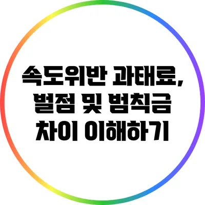 속도위반 과태료, 벌점 및 범칙금 차이 이해하기