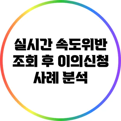 실시간 속도위반 조회 후 이의신청 사례 분석