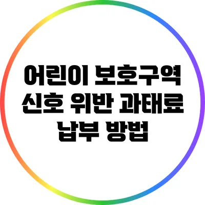 어린이 보호구역 신호 위반 과태료 납부 방법