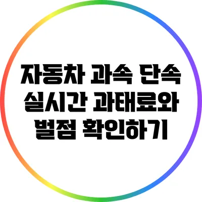 자동차 과속 단속: 실시간 과태료와 벌점 확인하기