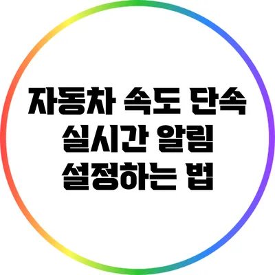 자동차 속도 단속 실시간 알림 설정하는 법