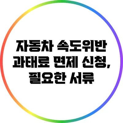 자동차 속도위반 과태료 면제 신청, 필요한 서류