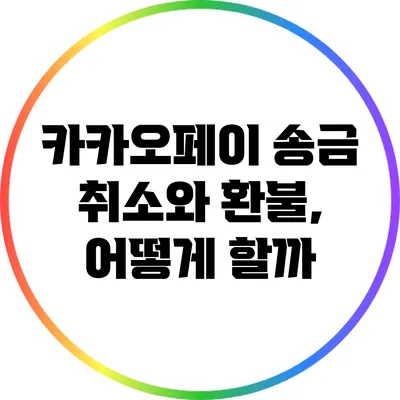 카카오페이 송금 취소와 환불, 어떻게 할까?