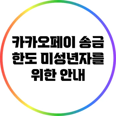 카카오페이 송금 한도: 미성년자를 위한 안내