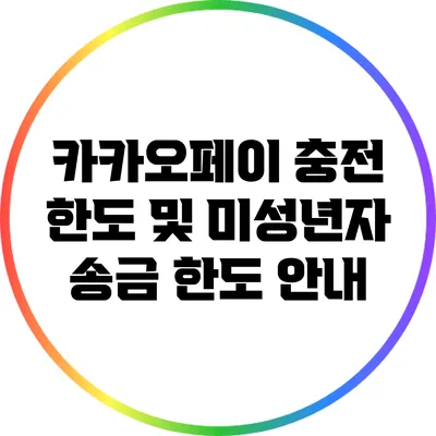 카카오페이 충전 한도 및 미성년자 송금 한도 안내