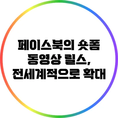 페이스북의 숏폼 동영상 릴스, 전세계적으로 확대