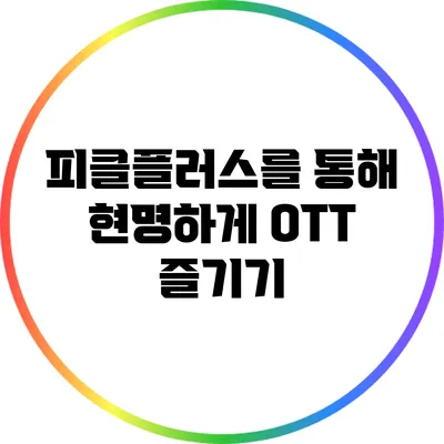 피클플러스를 통해 현명하게 OTT 즐기기