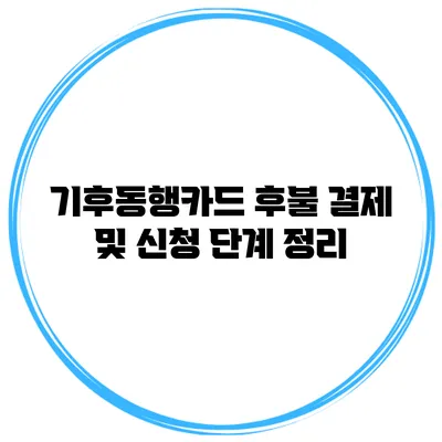 기후동행카드 후불 결제 및 신청 단계 정리