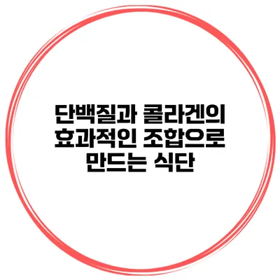 단백질과 콜라겐의 효과적인 조합으로 만드는 식단