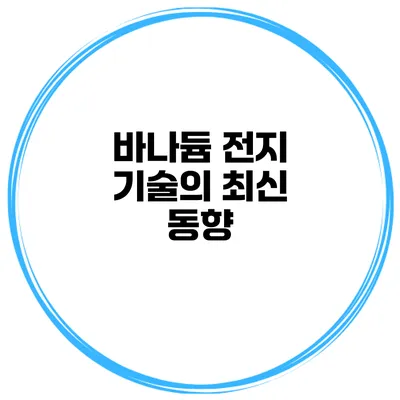 바나듐 전지 기술의 최신 동향