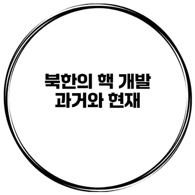 북한의 핵 개발 과거와 현재