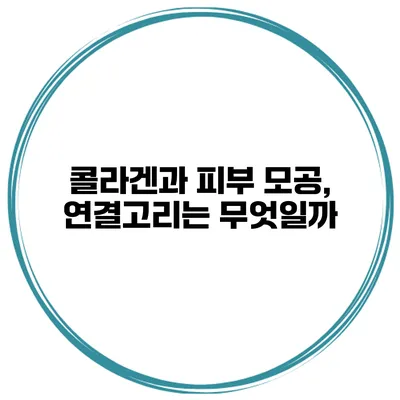 콜라겐과 피부 모공, 연결고리는 무엇일까?