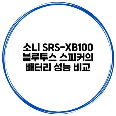 소니 SRS-XB100 블루투스 스피커의 배터리 성능 비교